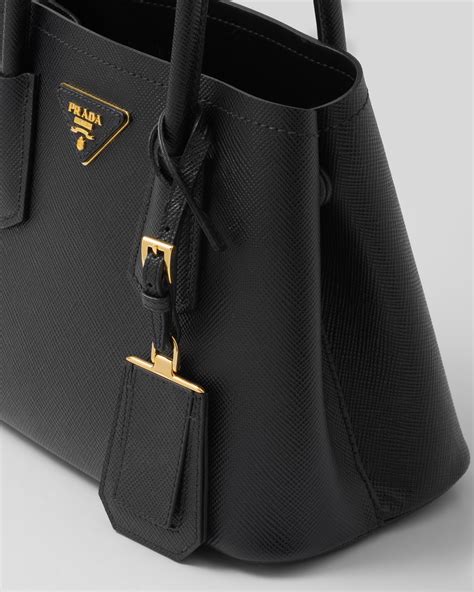 prada saffiano mini double zip|Slate/black Prada Double Saffiano Leather Mini Bag .